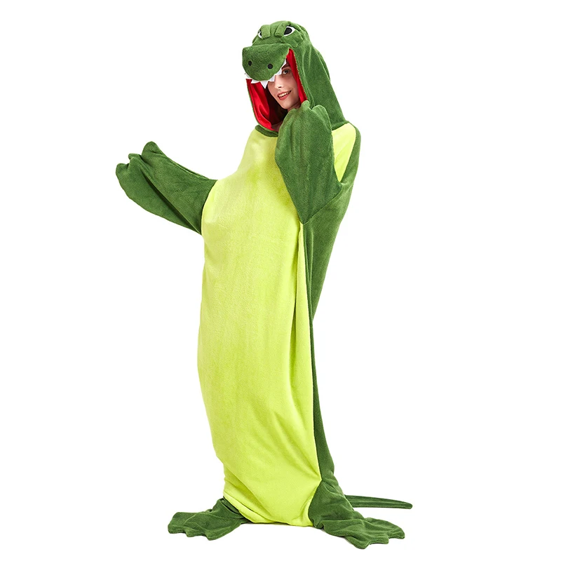 TONWHAR Wholesale Adult Cartoon Design Long Sleeved Flannel Romper Warm Onesie Pajama