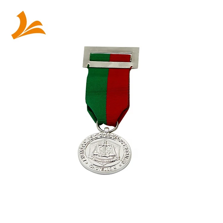 Die Struck 3D 2D Award Medals Custom Anti-Silver Plated Zinc Metal Sport Medal with Custom Ribbons for Souvenirs