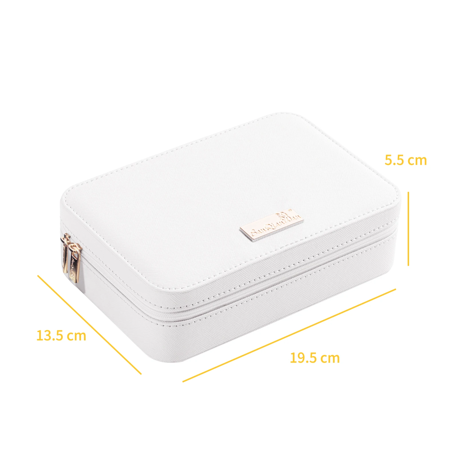 Custom Logo PU Leather small Storage Jewelry gifts Box velvet linner travel jewelry case with zipper for organization