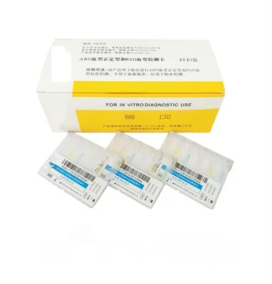 Профессиональный ABO группы крови/Обратный ввода и RhD Тестовая карта хорошая цена тест группы крови ABO группы крови и RhD Тест-Комплект