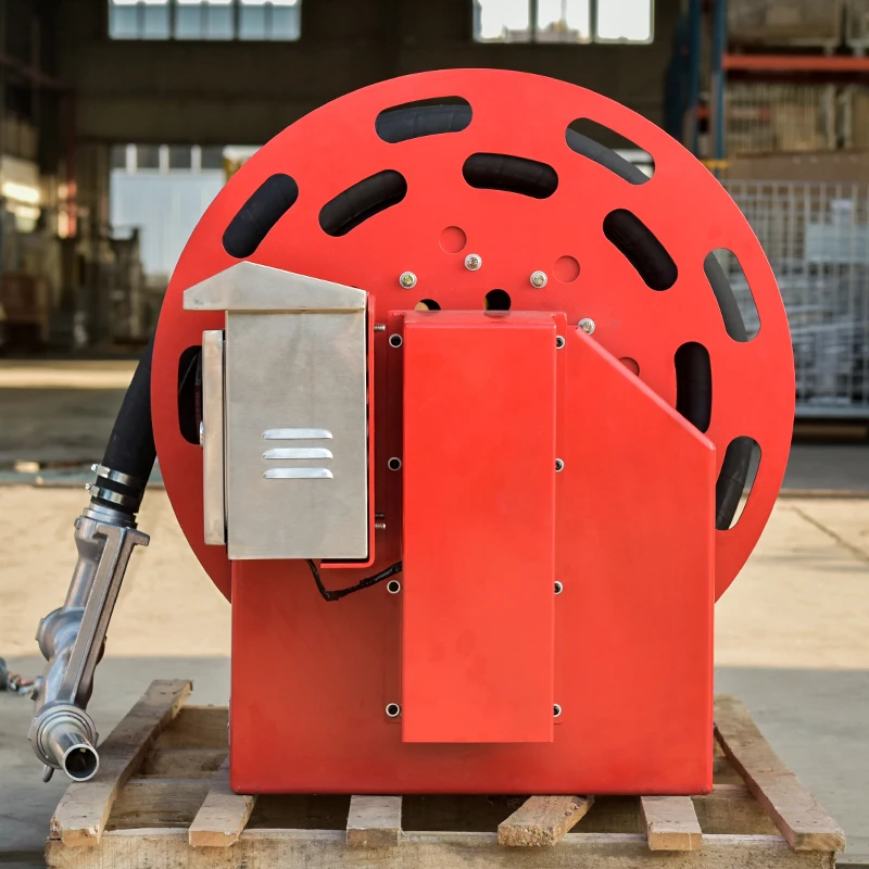 Made in hubei mobile mini small 24v motor driven fuel reel electric hose reel