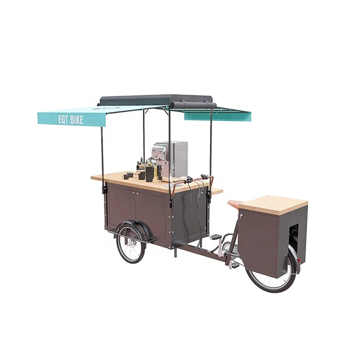 Electr tricycle with pedal assist vending machine electric cold drink and fast food bike