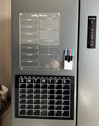 clear acrylic Calendar acrylic whiteboard Transparent magnetic acrylic board magnetic calendar for fridge