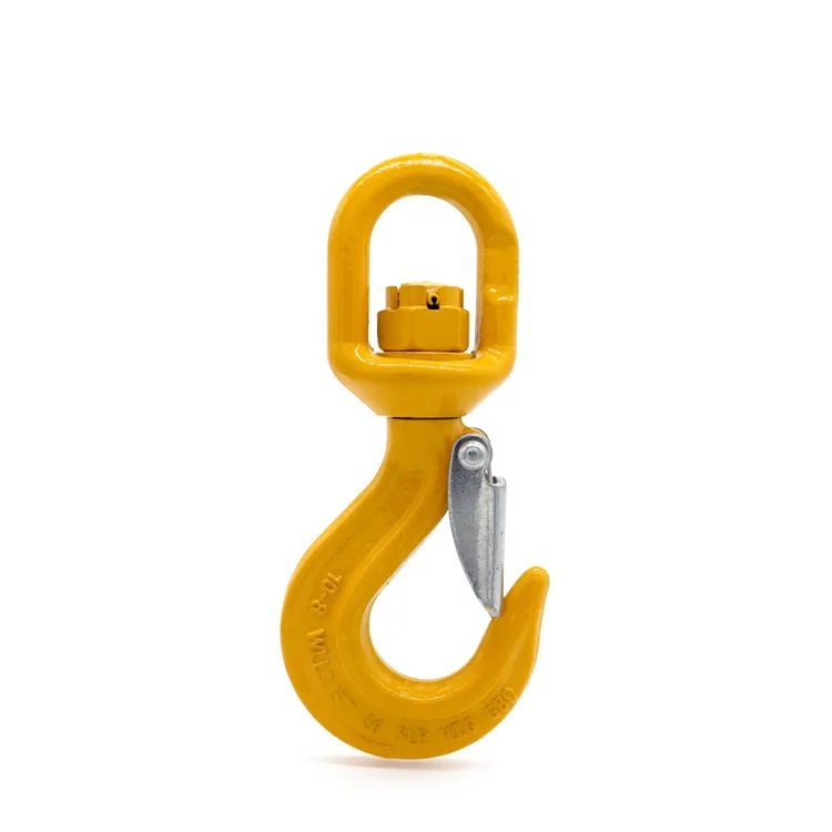 
G80 alloy steel eye swivel hook with latch for lifting 