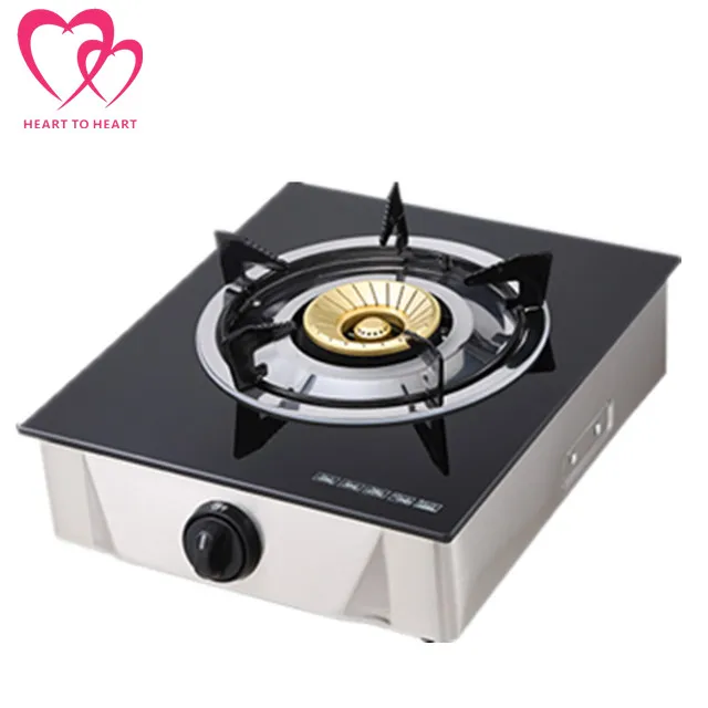 tempered glass panel Freestanding 1 burner gas cooking stove