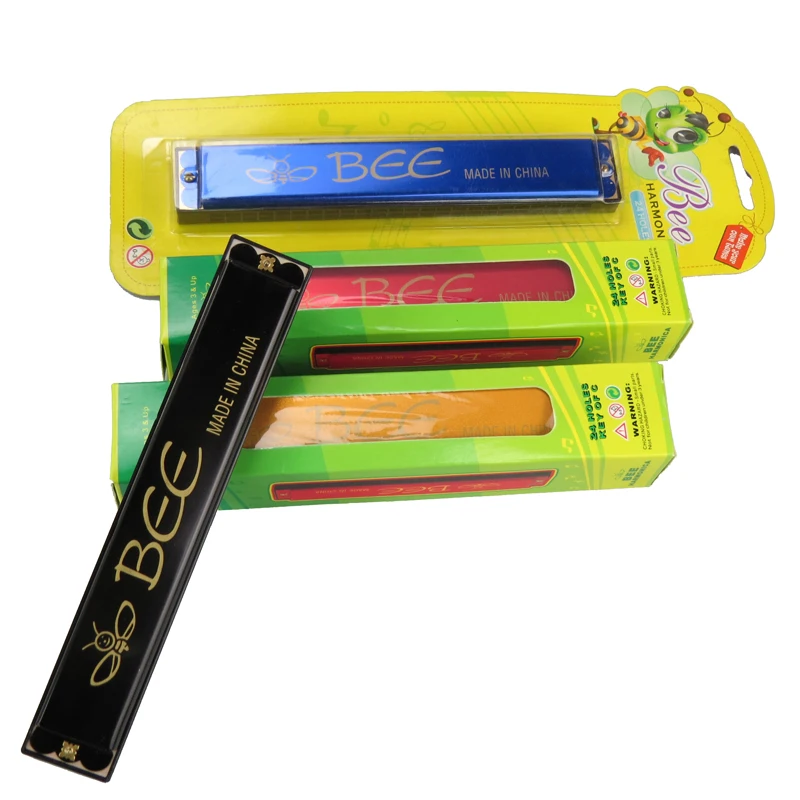 DF24A-1 Bee брендовая гармоника с 24 отверстиями алюминиевая реечная пластина с алюминиевой крышкой игрушечная гармоника для детей