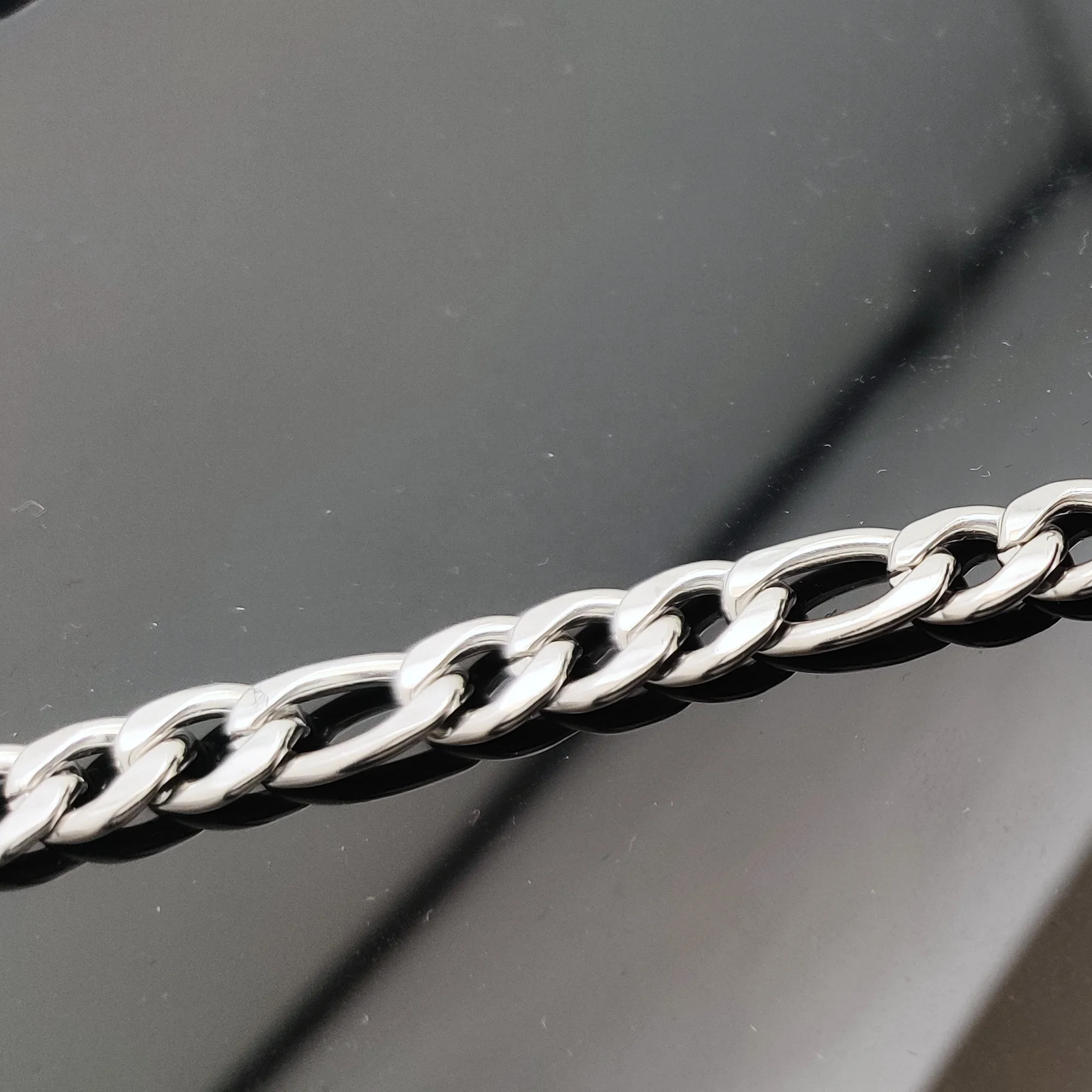 Fashion Hip Hop Jewelry Unisex Jewellery Italiant 925 Silver Curb Link Mens Figaro Chain Bracelet Necklace