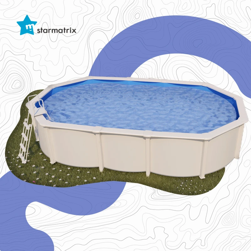starmatrix psp493612b/bw 20 foot above ground pool resin steel wall pool