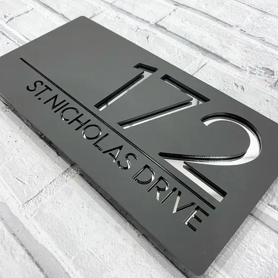 Manufacturer Wholesale Building Signs Custom Modern Number Door Sign Plaque Apartment Hotel room house number signs