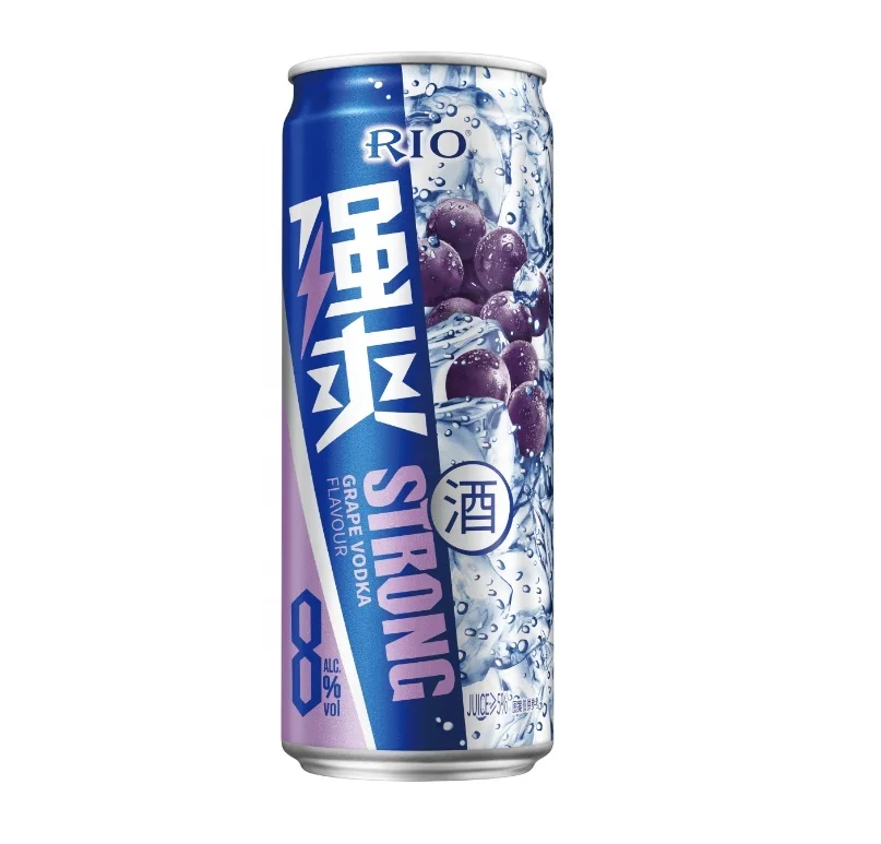 China Sales 1 RIO Cocktail Wine Fruit Drink ALCOHOLIC BEVERAGES 8%VOL Grape Vodka can 330ml Bar Party Club KTV family dinner
