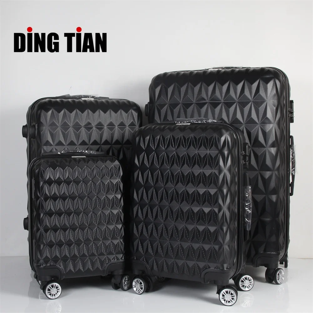 Luxury Design Gold Travelling Bags Custom Logo 4 Pieces Hard Shell Travel Suitcases ABS Trolley Luggage Set in 16 20 24 28 inch