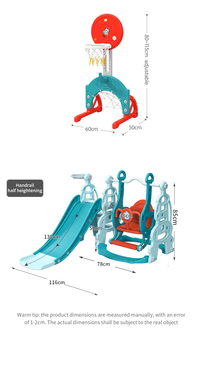 children indoor playground toys plastic material slide and swing set for baby equipment Plastic Kids Toys