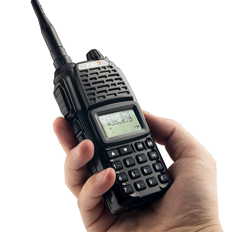 KSUNTFSI Woki Toki Dual Band Handheld Two Way Ham Radio Set Communicator Waterproof HF Transceiver Amateur Handy Walkie Talkie