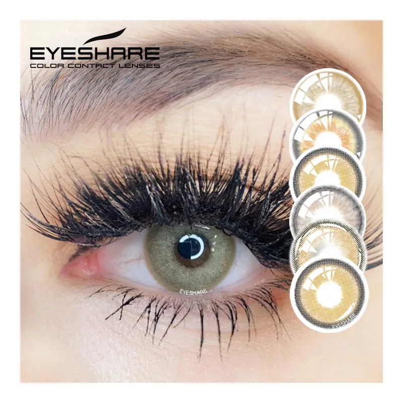 EYESHARE 1Pair Brown Series Cosmetic Contact Lenses Colored Lenses for Eyes Fresh Tone Color Contact Lenses