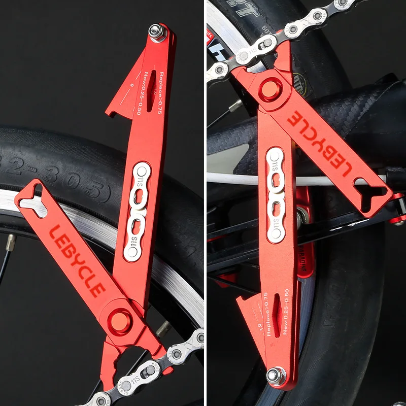 Lebycle 6 In 1 Bicycle Multi Repair Tools Chain Wear Indicator Master Missing Link Chain Quick-Link Bicycle Valve Removal Tool