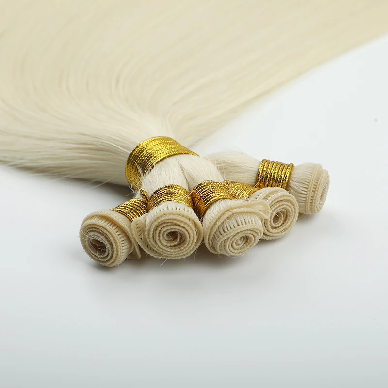 Custom Colors European Remy HandTied Hair Extensions Cuticle Intact Virgin Human Hiar Extension Hand Tied Weft