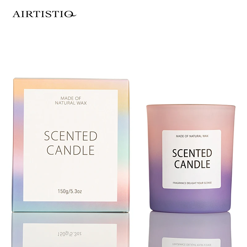 Wholesale Modern Hot Sale Gradient Glass Jar Scented Soy Candle