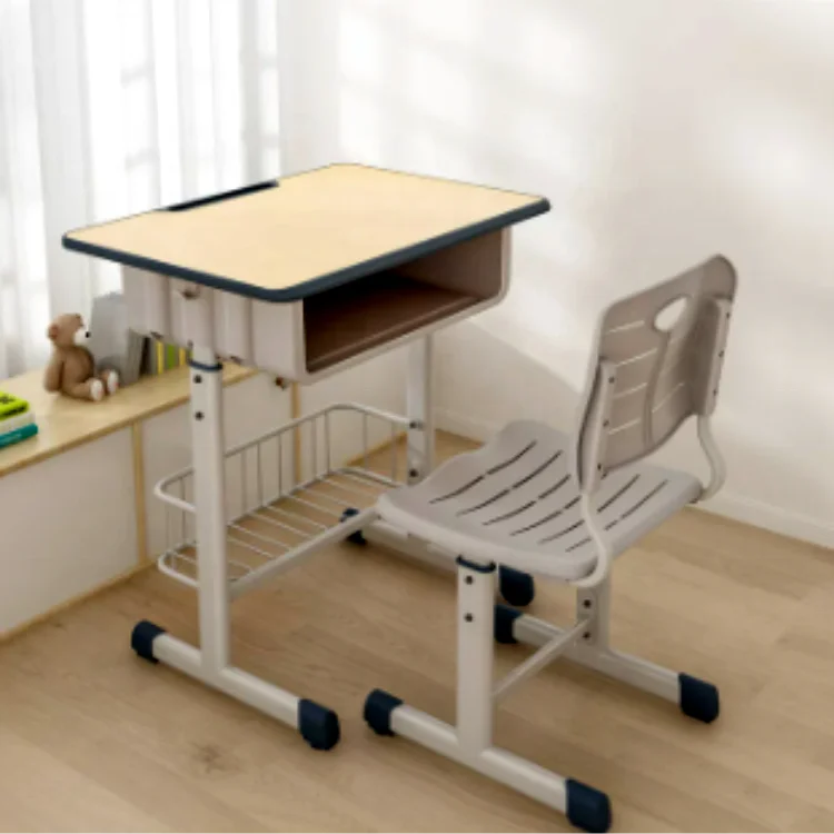 Good Quality chair and desk for university Durable Wooden Primary School Furniture Set Adjustable Height  School Desk