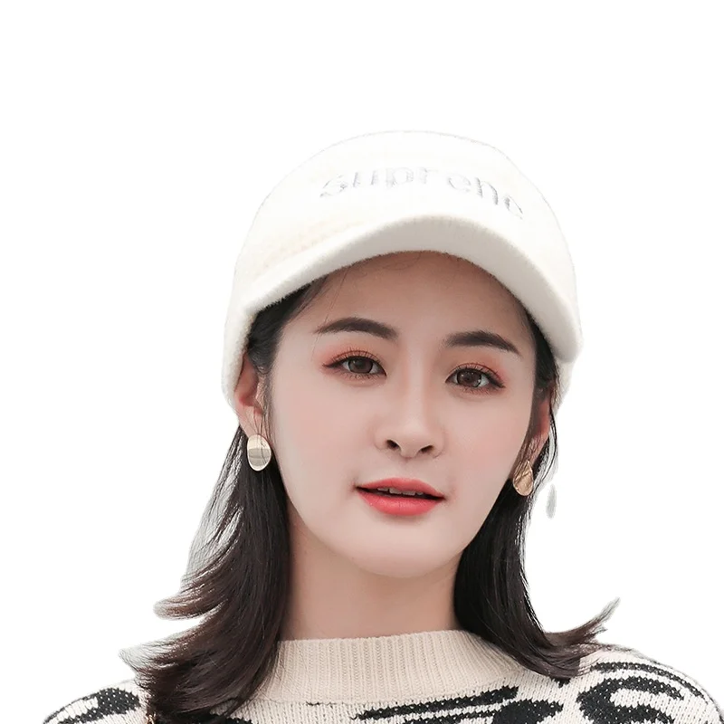 Autumn and winter women Korean-style fashion knitted hat wool peaked for cap outdoor keep warm baseball hat