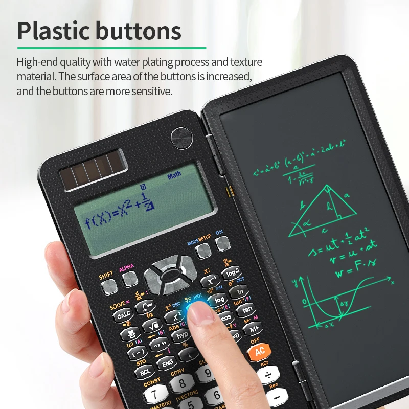 NEWYES Solar Flip Top Notepad 16 Digits Office School Lcd Writing Board Graphing Scientific Calculator Pad