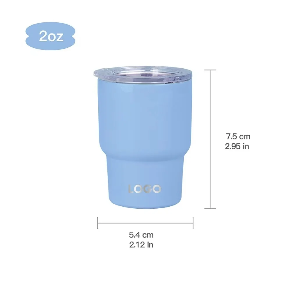 Real factory wholesale Double Wall Mini Tumbler 304 Stainless Steel Vacuum Tumbler 2oz Sublimation With Lids And Straws