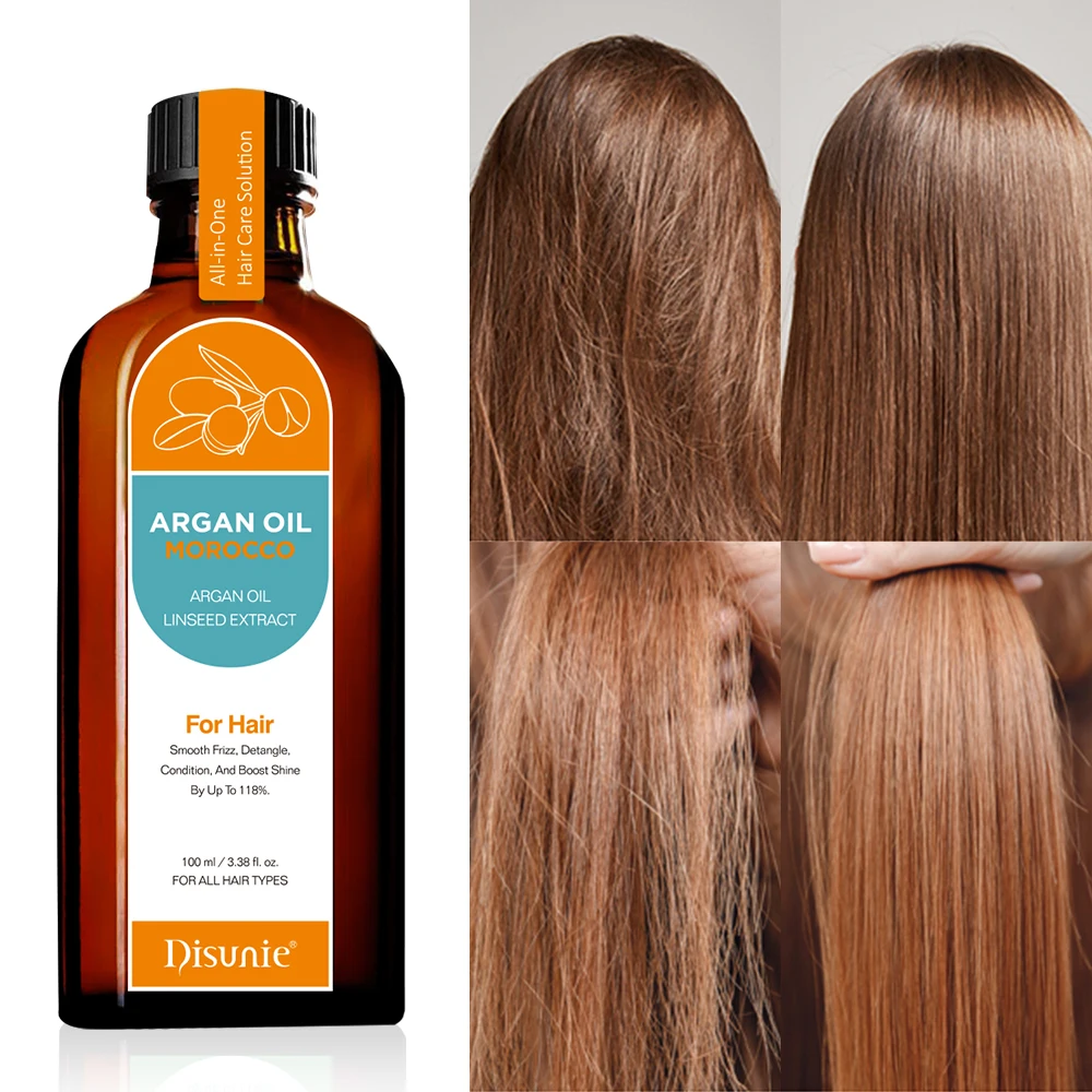 Disunie Smooth Frizz Argan Oil For Hair Care Essential Oil With Linseed Extract Natural Herbal Hair Oil Product For Black Women