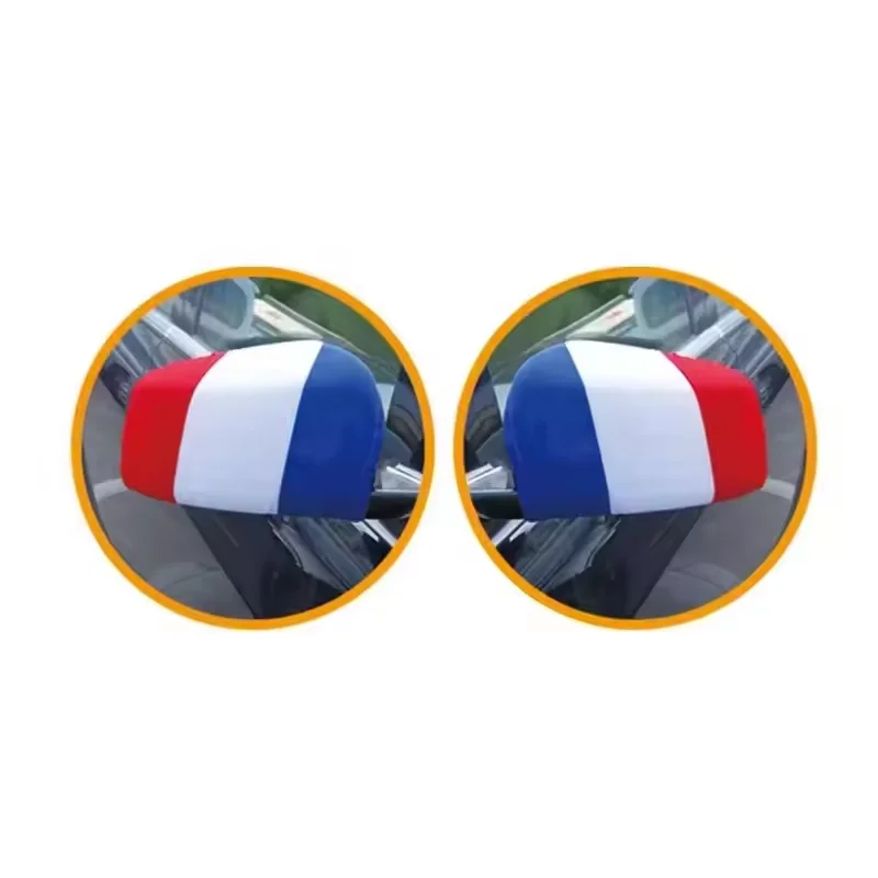 National Celebrations Polyester Spandex 28*30cm France Car Mirror Flag for Rear View