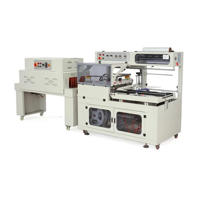 Fully Automatic Film Cutting Sealing Machine With L Type Bar Sealer For PVC POF PE Centerfolded Shrink Packaging Film