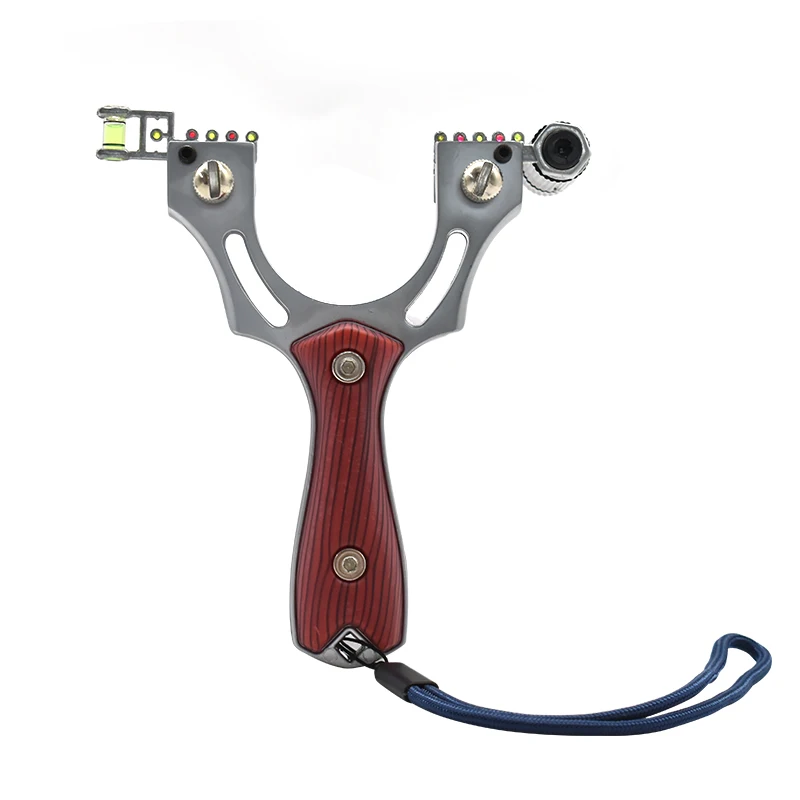 professional Hunting Slingshot High Quality Alloy Catapult With Flat Rubber Band Outdoor Shooting Slingshot