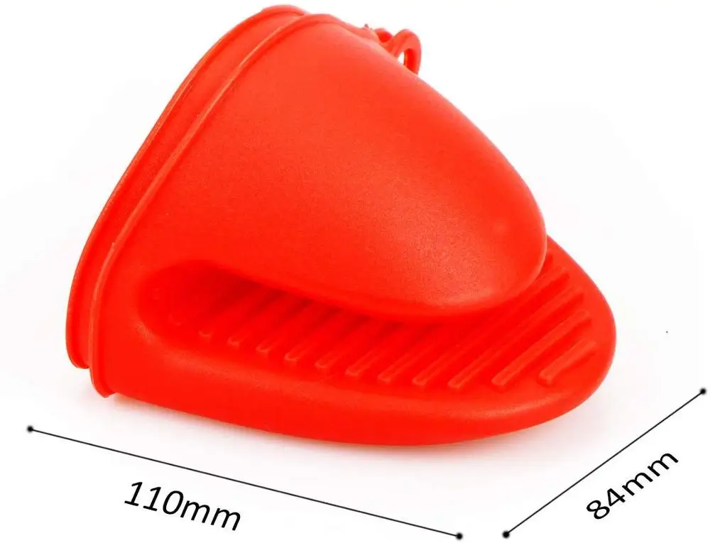 Kitchen Silicone Heat Resistant Oven Mitts Cooking Baking Gloves Insulation Non Stick Anti-slip Pot Bowel Holder Clip