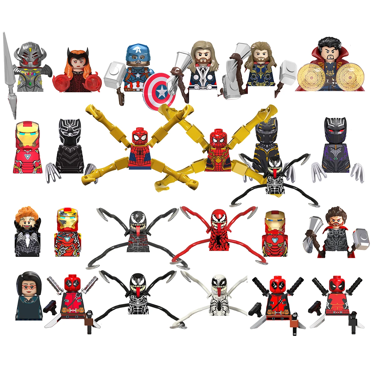 TV6202 Marvl Super Ultron Iron Spider Heroes Movie mini Building Blocks Figures Spiderman Plastic Toy Morgan Stark Pepper Man
