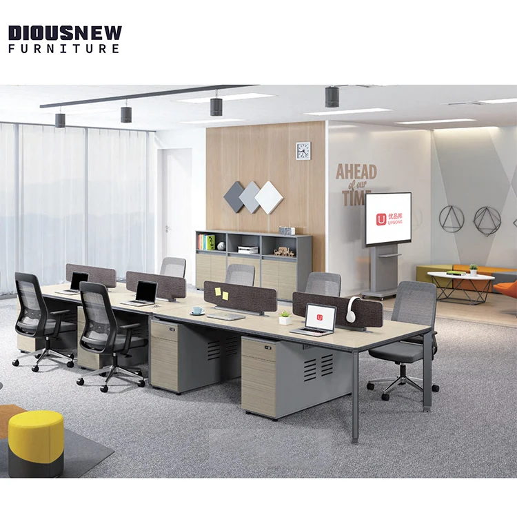 Современный дизайн офисные перегородки для персонала компьютерный стол офисная мебель 4 6 8 человек Модульная Рабочая станция