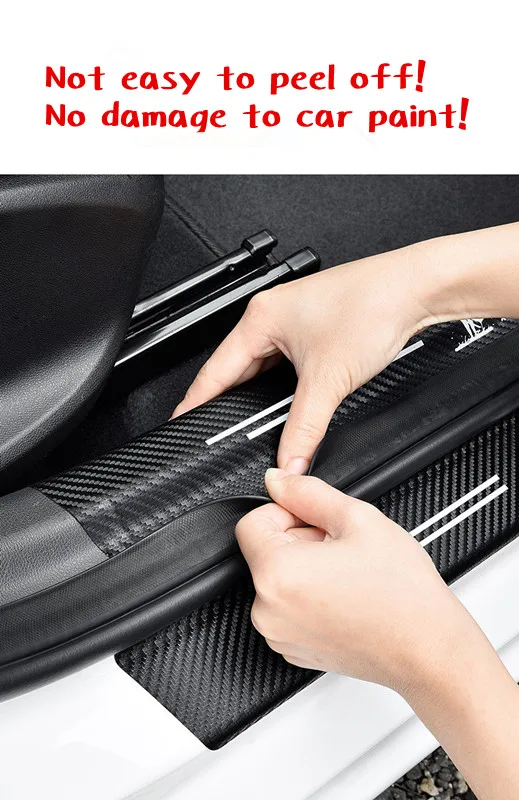 4PCS Car Door Sill Stickers For VW Volkswagen TSI TDI 4Motion Tiguan Passat B5 B6 Polo Golf 7 6 4 5 3 Beetle Touareg Accessories