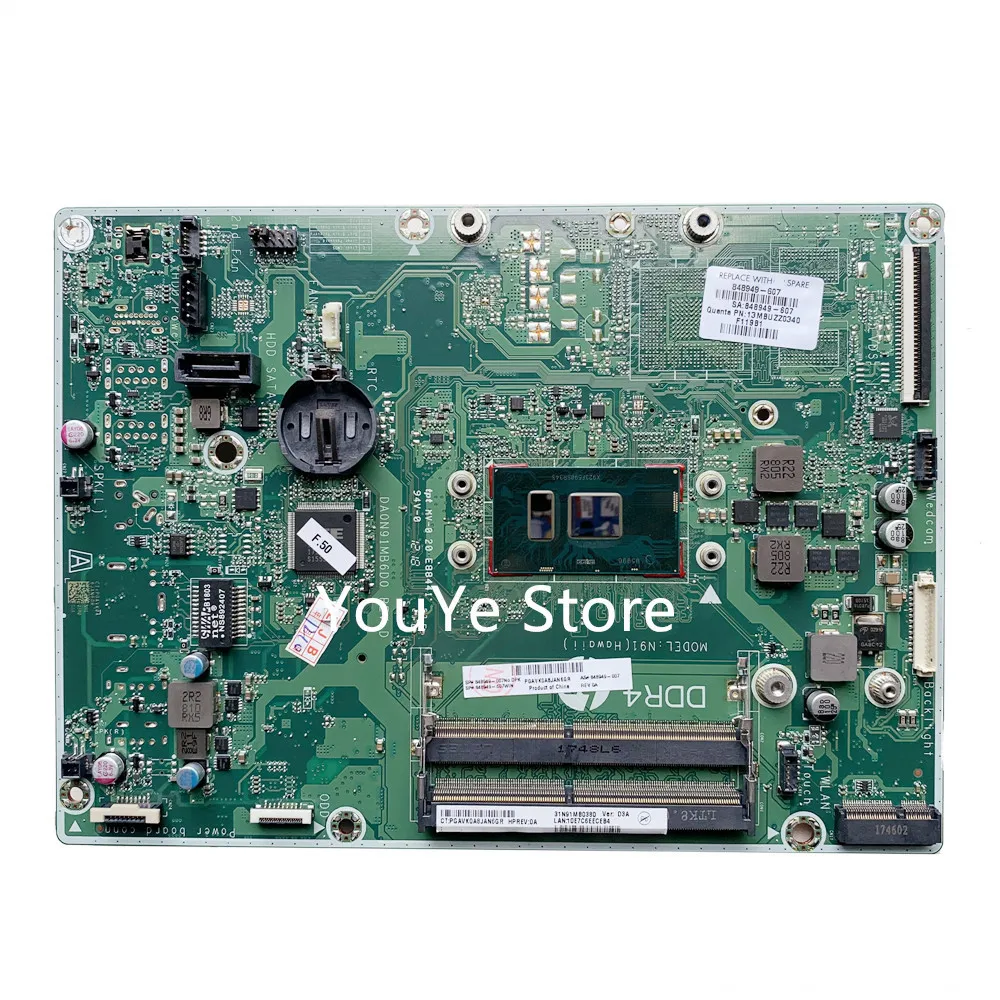 Для струйного принтера HP 20-C 22-B 24-G моноблок материнская плата 848949-007 848949-607 с SR2ZW I3-7100U процессор DDR4 DA0N91MB6D0 100% тест Быстрая доставка