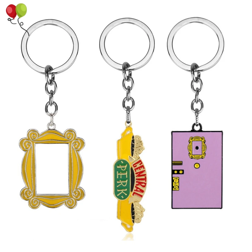 Friends TV Show Keychain Central Perk Coffee Time Photo Frame Pendant Key Chain For Best Friend Car Keyring SD1279