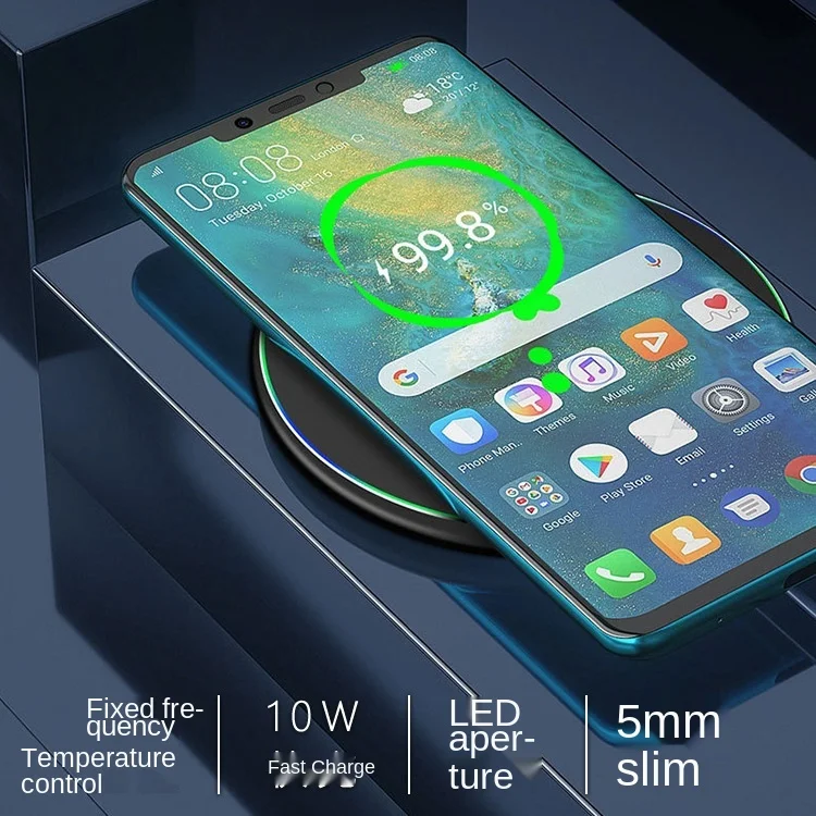  New wireless charger Qi mobile phone super fast charging aluminum alloy 10W suitable for Apple Wireless