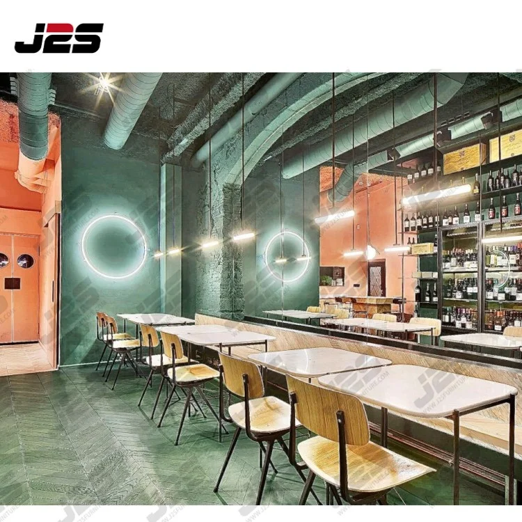 Custom European American antique style tan catering food pizza tulip cafeteria diner table and chair