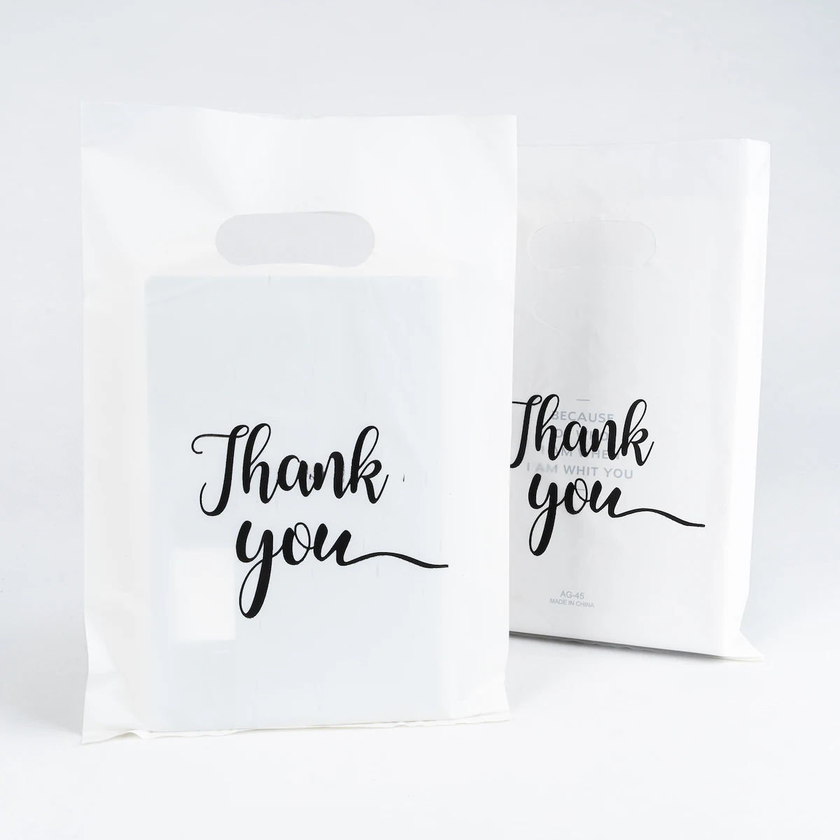 Factory price custom logo printed ldpe hdpe plastic die cut thank you carrier shopping packaging bags