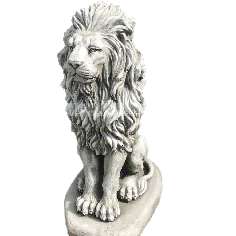 Marble Lion Statues For Sale Outdoor Garden Decoration Hot Sale Main Gate Entry Decor Black Stone Lion Statues