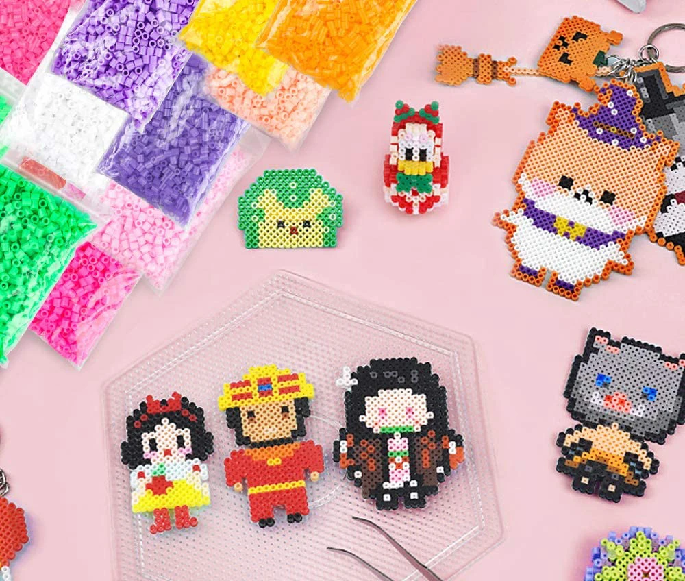 Оптовая продажа DIY головоломка игра пластиковые бусины с 5 мм hama perler наборы бусин для детей образовательные