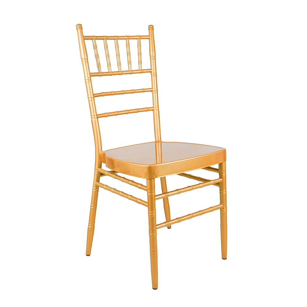 Cheap Hotel Gold Steel Metal Event Banquet Dining Chiavari Chairs Weddings