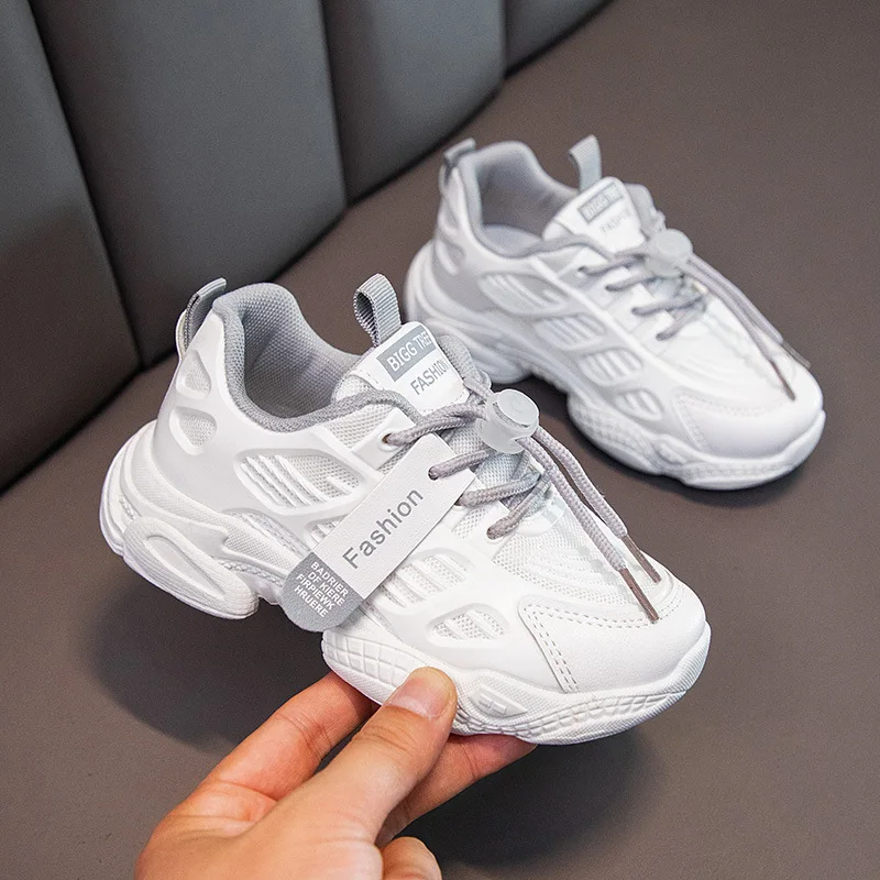 Children basketball shoes fall new Youth leather high top training shoes Teenager winter boy wear-resistant sports shoes