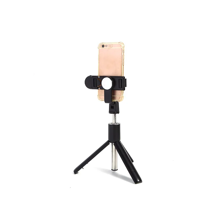 K10s Lightweight Handheld Foldable Mini Selfie Stick Tripod with wireless controller HD mirror and fill light