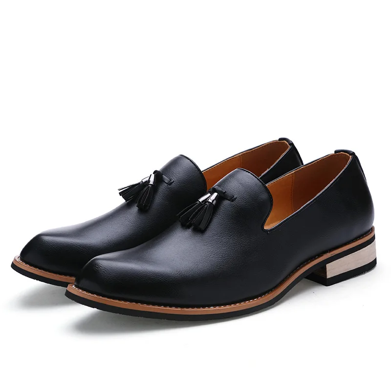 Tassel British style leather shoes men formal business office cowhide shoes anti-slippery Fashion