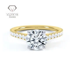 Vanos New Design Claw Setting HPHT Lab Grown Diamond Ring 9K 10K 14K 18k Rose Gold Fine Jewellery Lab Created Diamond Ring Price