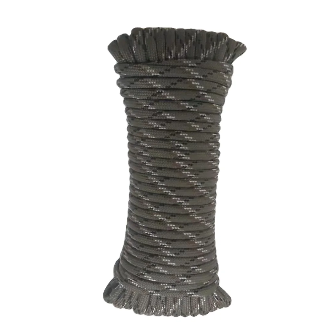 High quality Factory Direct Tactical Parachute Rope Polypropylene Braided  Outdoor Camping Tent Rope
