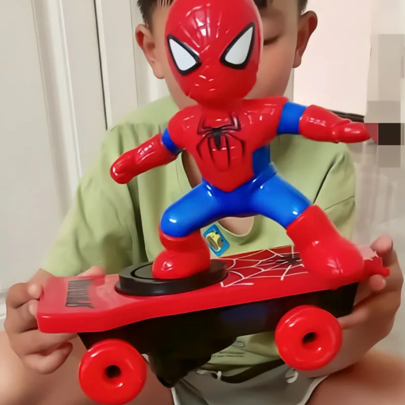 Electric Toy Spider Stunt Skateboard 360 Degree Rotation Luminous Dancing Spider Toys Stunt Electric Skateboard Scooter