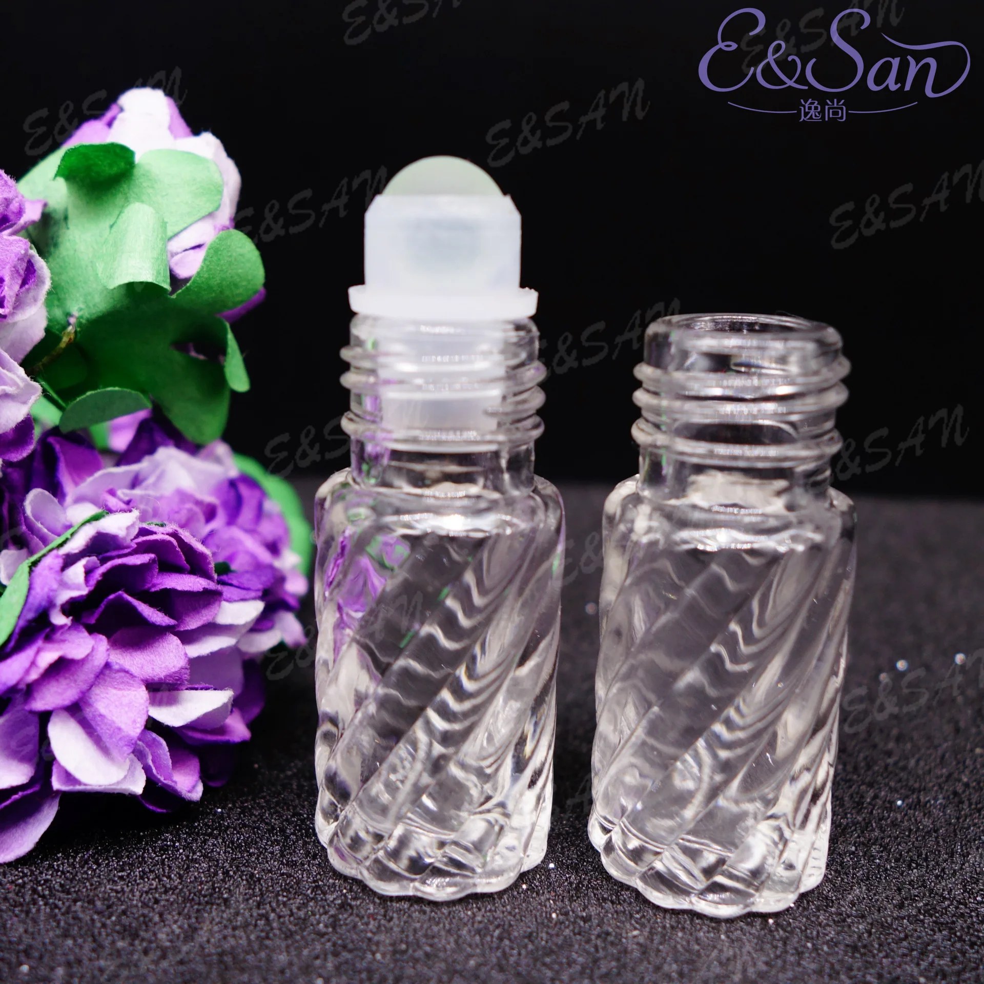 Z05-5ML Clear bottle With Aluminum Cap perfume bottle Glass Refill Empty Perfume Plastic roll-on essential oil Bottle stock