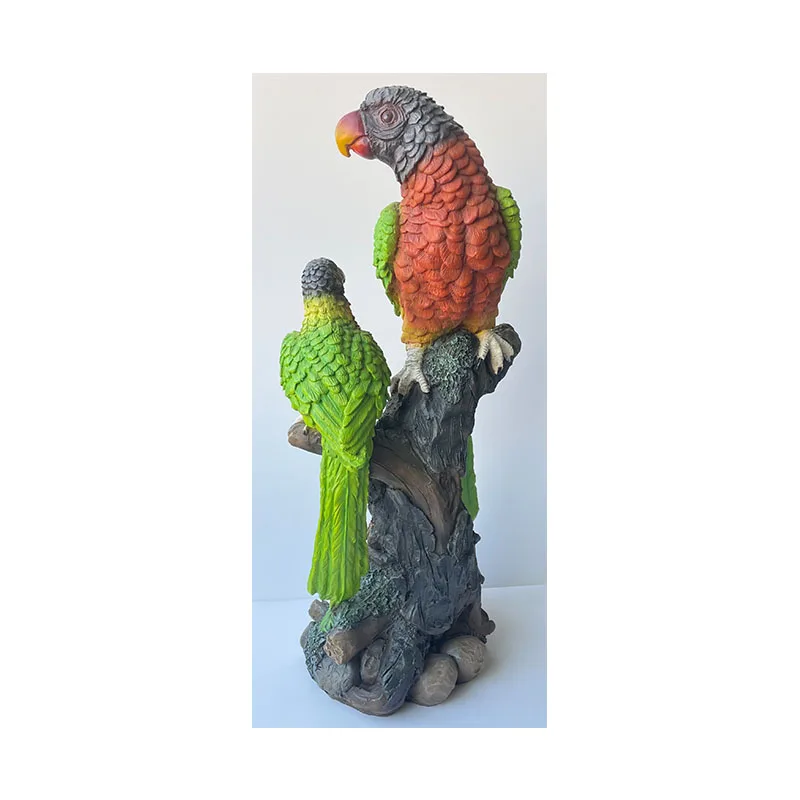 Best Price Folk Art Life-Size Outdoor Resin Anima Parrot Sculpture Christmas Garden Ornament Made Fiberglass Perfect Gift Idea