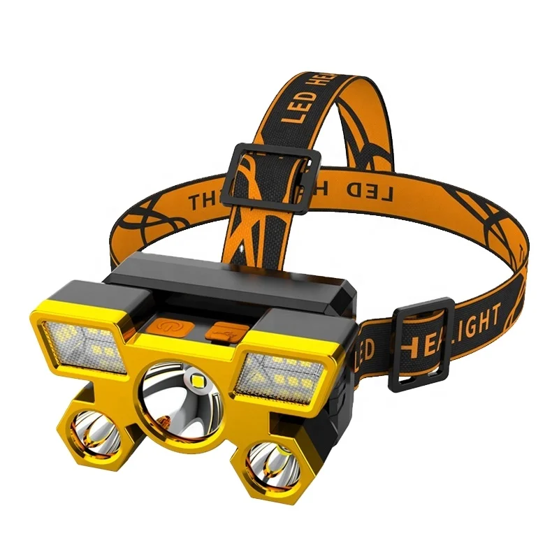 10w five-head headlight rechargeable night fishing long-range super bright 12 hours led headlamp good for hunting fishing